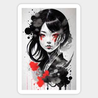 Japan Ink Style Woman Magnet